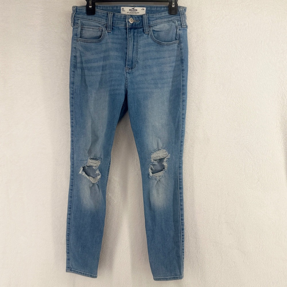 Hollister Super Skinny Jeans Womens 6 Short Distressed Curvy High Rise